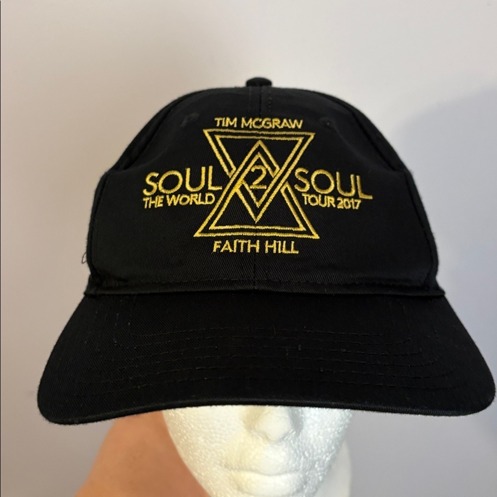Otto Tim McGraw Faith Hill Soul 2 Soul World Tour 2017 Embroidered Black Hat